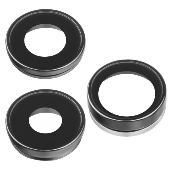 Geam Camera Spate Apple iPhone 13 Pro Max / 13 Pro, Wide + Ultrawide + Telephoto, cu Rama, Negru