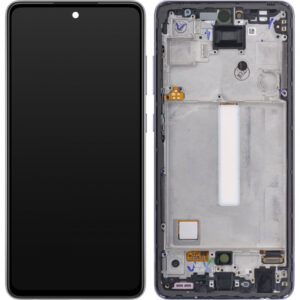 Display Ecran OLED pentru Samsung Galaxy A52 5G A526 / A52 A525, Premium, Cu rama, Negru + Folie sticla cadou