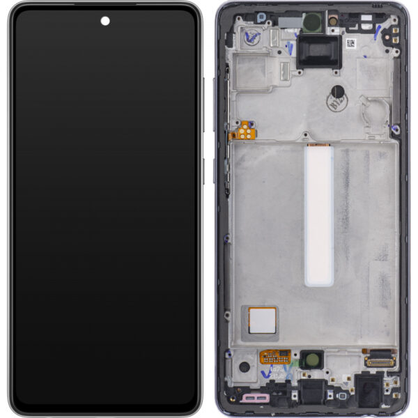 Display Ecran OLED pentru Samsung Galaxy A52 5G A526 / A52 A525, Premium, Cu rama, Negru + Folie sticla cadou