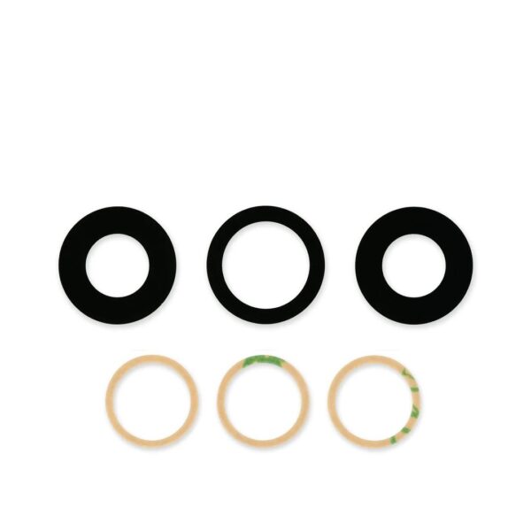 Geam Camera Spate iPhone 12 Pro , Wide + Ultrawide + Telephoto,  Negru ,doar sticla cu adeziv , set complet