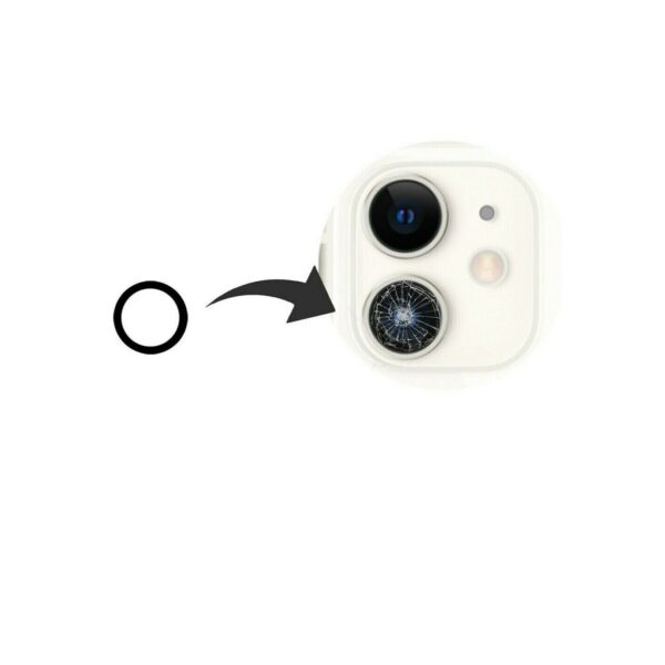 Geam Camera Spate Apple IPhone 11, Wide + UltraWide, Negru ,doar sticla cu adeziv , set complet - imagine 4