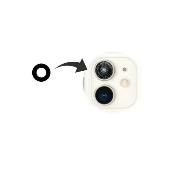 Geam Camera Spate Apple IPhone 11, Wide + UltraWide, Negru ,doar sticla cu adeziv , set complet - imagine 3